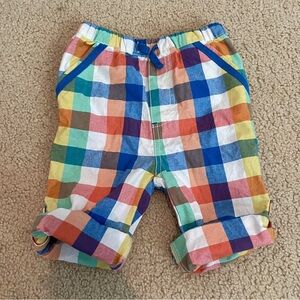 Baby Boden Plaid Roll Up Shorts Pants 18-24 M